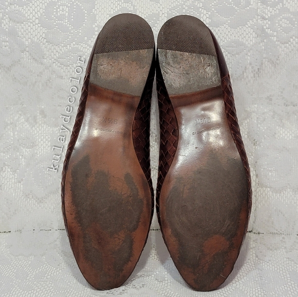 Vintage Pappagallo Woven Leather Tassel Classic Flats Brown Slipon Loafers 9.5 - Picture 11 of 16